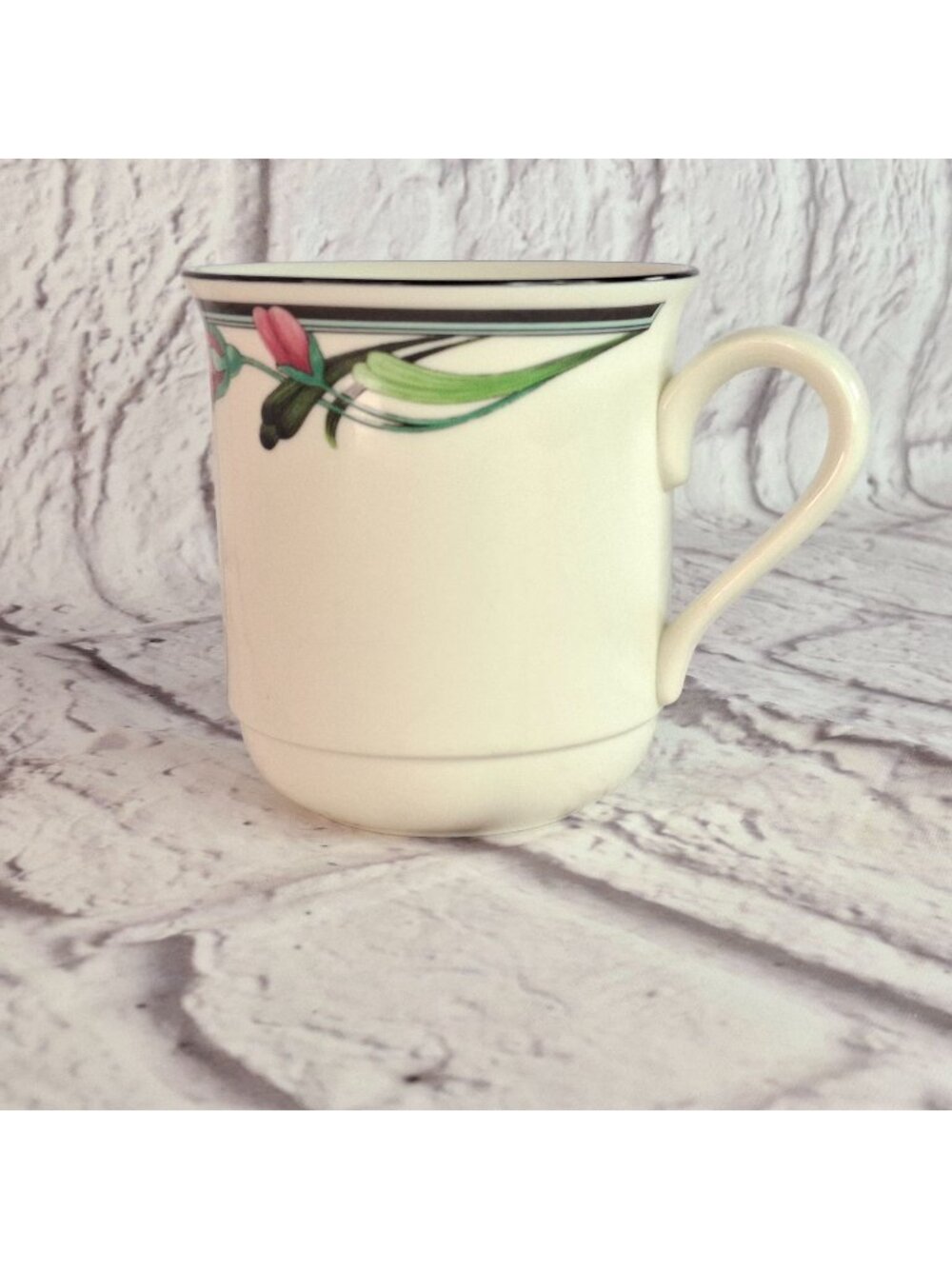 Vtg Lenox Chinastone Mug Midnight Blossoms Coffee Mug Freezer To Oven Table Safe